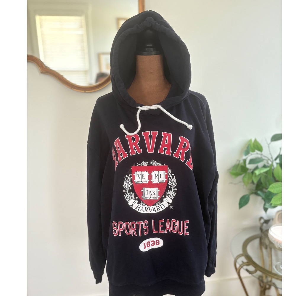 Harvard Sports League Hoodie Sweatshirt‎ Red Logo Collegiate Pullover L